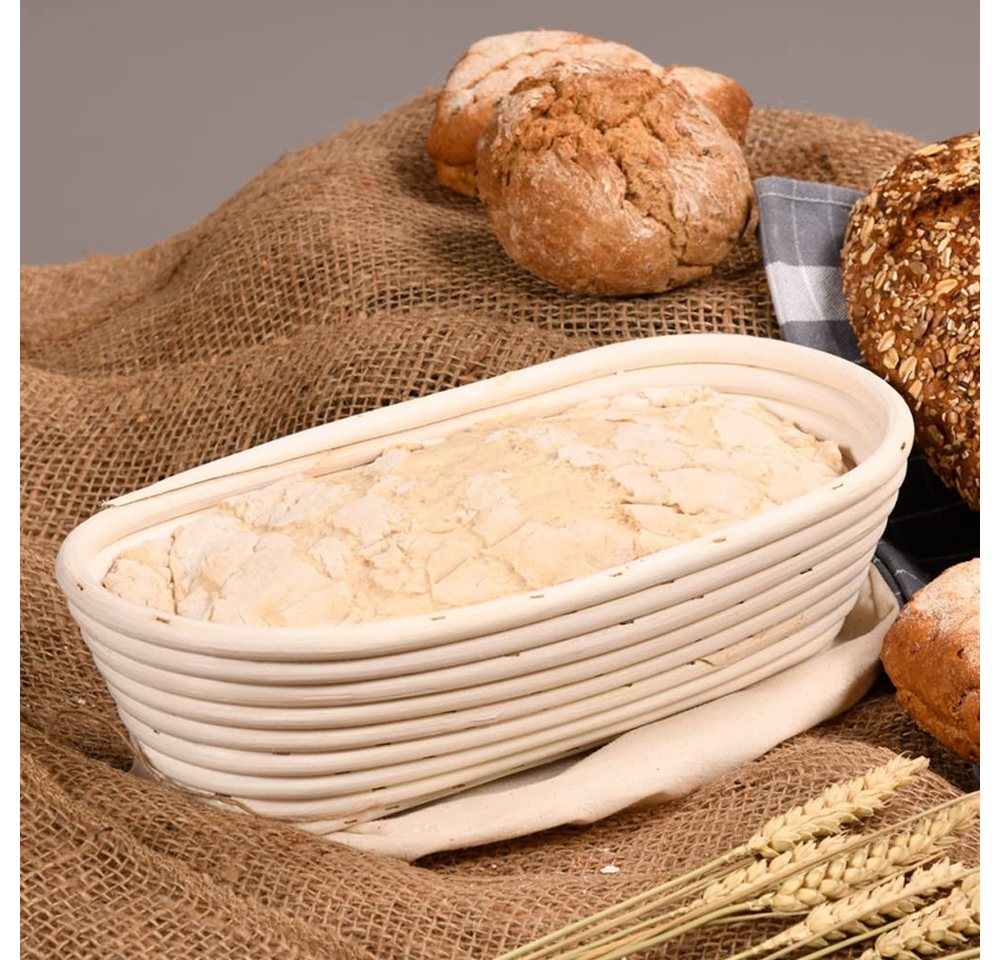 Kesper Gärkorb Gärkörbchen Rattan, Textilfutter (abnehmbar), Maße: 35,5 x 15,5 x 9 cm, Farbe: Natur – Bild 3 von 5