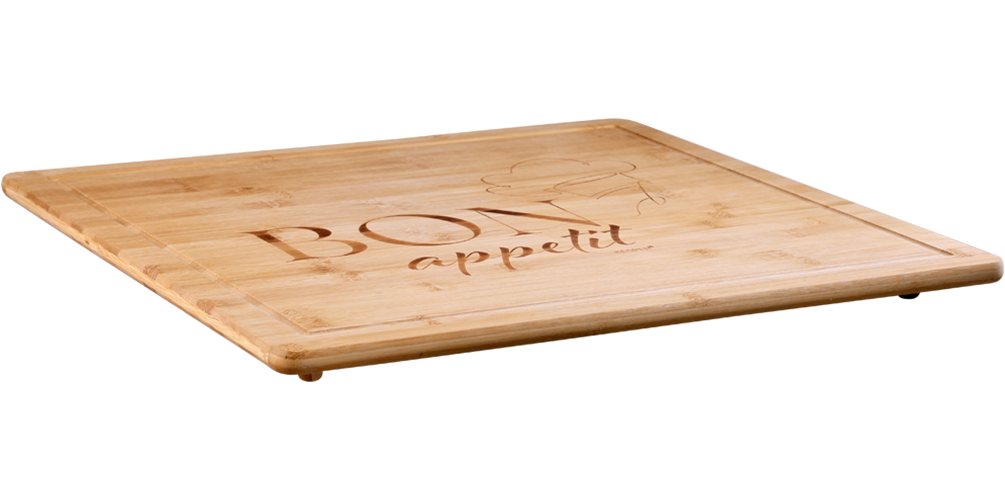 KESPER® Herdblende-/Abdeckplatte Schneidebrett, Bon appetit, Bambus, (1 tlg), mit vier Bambusfüßen – Bild 3 von 5