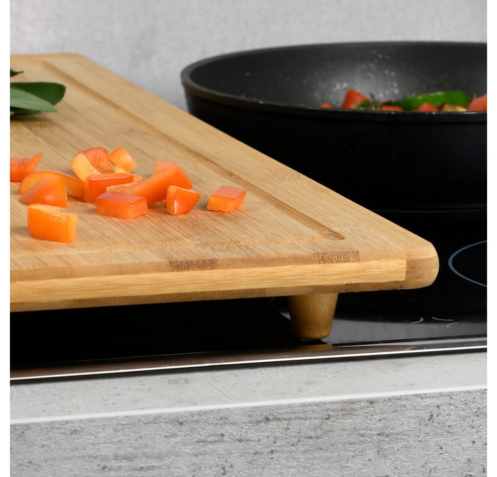 KESPER® Herdblende-/Abdeckplatte Schneidebrett, Bon appetit, Bambus, (1 tlg), mit vier Bambusfüßen – Bild 5 von 5
