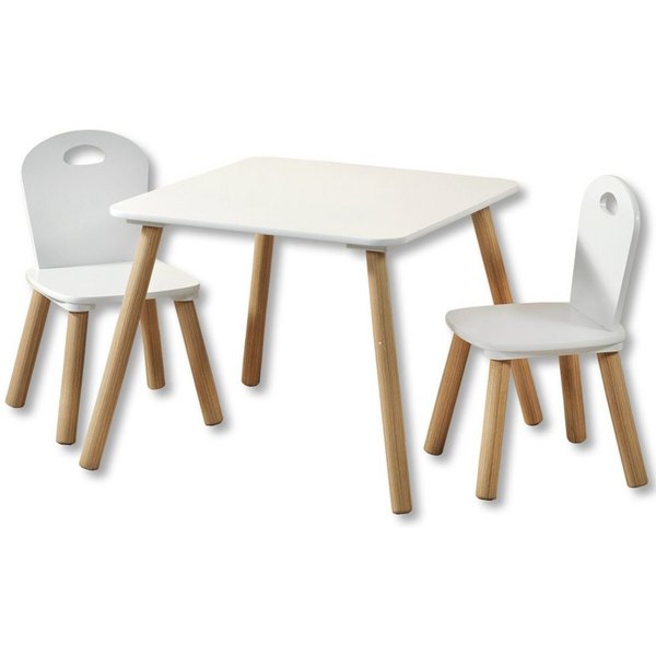 KESPER® Kindertisch Kinder-Tisch Spieltisch Spiel-Sitzgarnitur (Kinder-Sitzgruppe, 3-St), Set aus 1 Tisch und 2 Stühlen