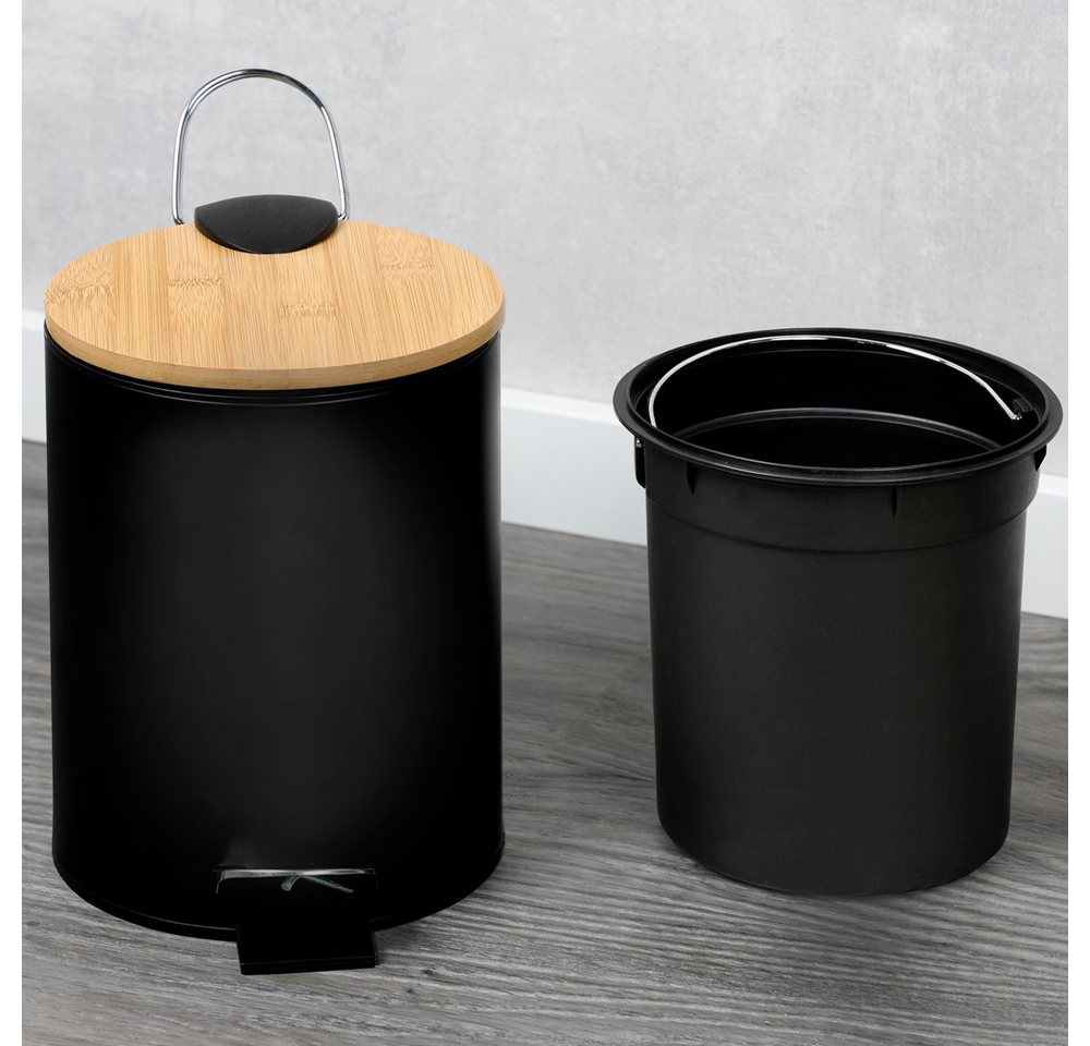 KESPER® Kosmetikeimer Mülleimer Bambus, FSC® zertifiziert, 3l, inkl. Inneneimer, Deckel mit Soft-Close – Bild 3 von 4