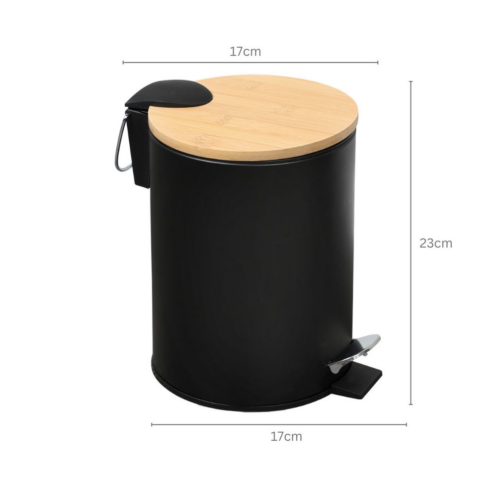 KESPER® Kosmetikeimer Mülleimer Bambus, FSC® zertifiziert, 3l, inkl. Inneneimer, Deckel mit Soft-Close – Bild 4 von 4