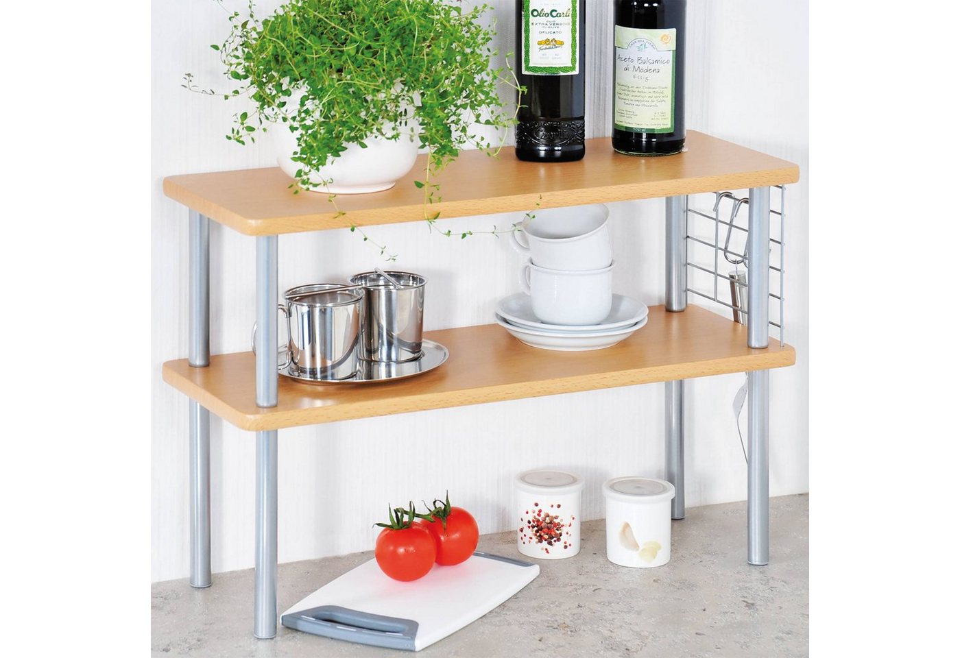 Kesper Küchenregal Küchenregal auf Arbeitsplatte, 2 Ebenen, Buchenholz, Kesper – Bild 2 von 2