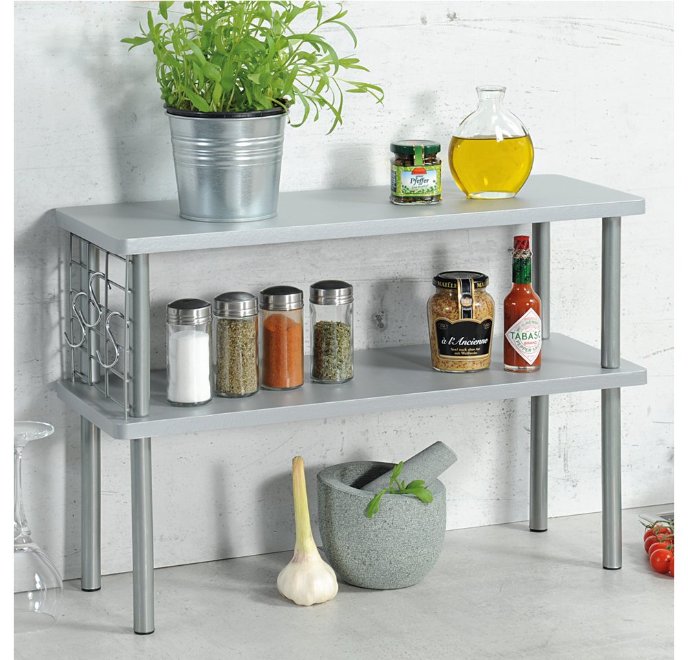 KESPER® Küchenregal mit 2 Ebenen, FSC, 1-tlg., inkl. Harken für z.B. Scheren... – Bild 3 von 4