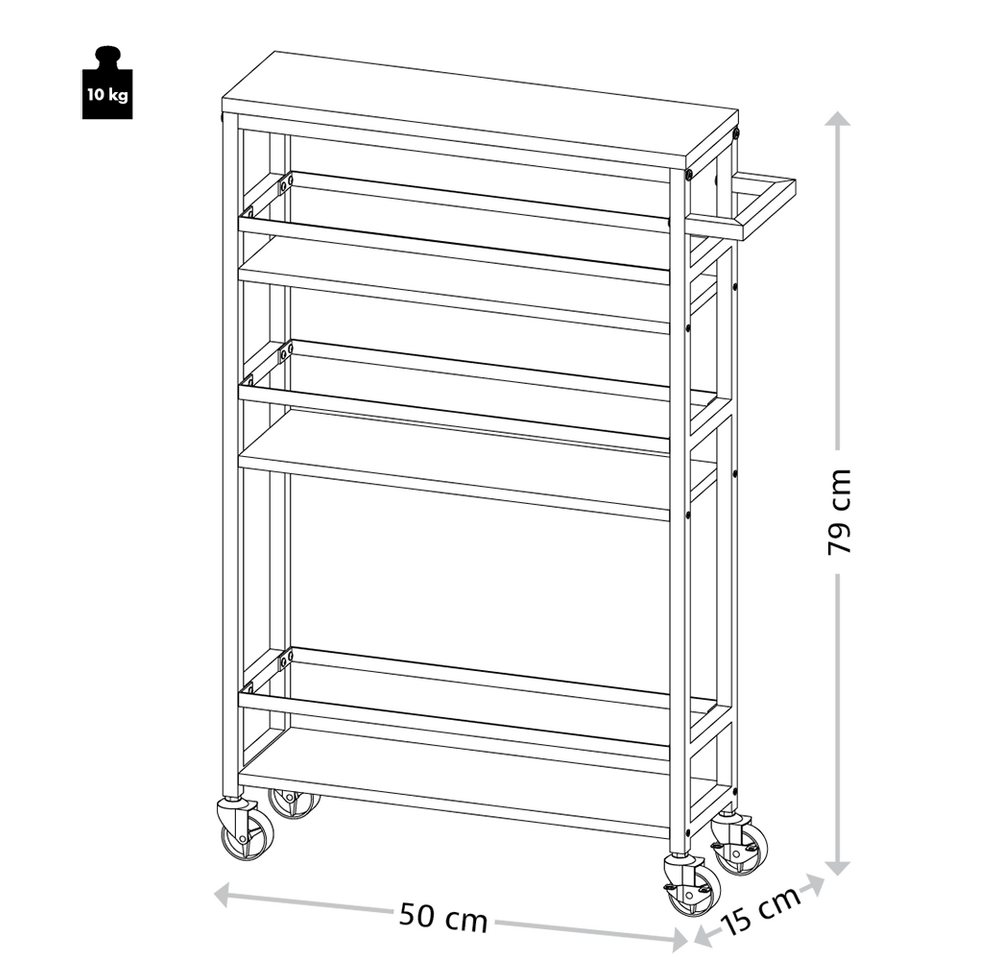 KESPER® Küchenwagen Nischenwagen, (1 St), mit 2 Rollen – Bild 5 von 5