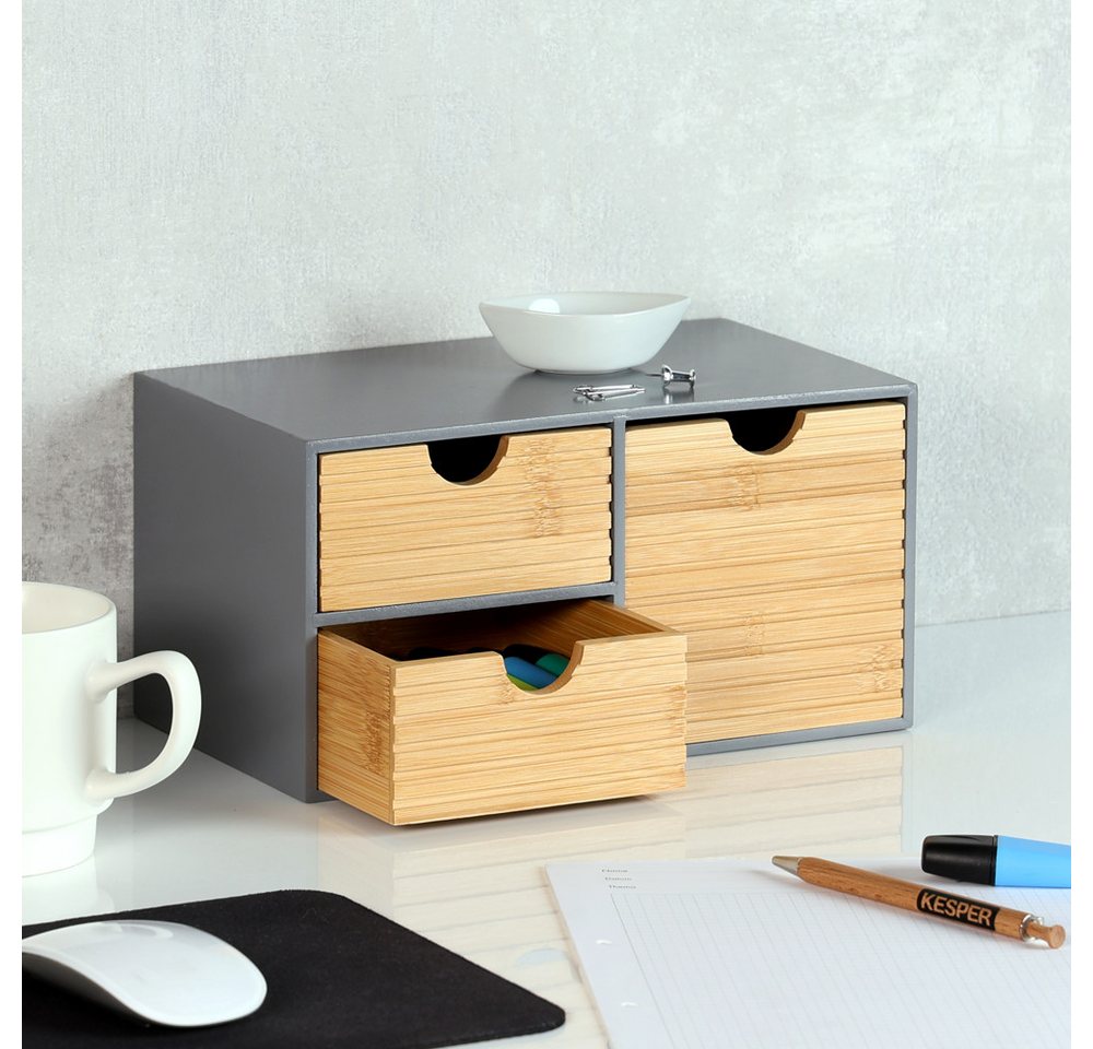 KESPER® Organizer Küchenregal, Aufbewahrungsbox, FSC®-zertifiziert (1 St), Mini-Kommode mit 3 Schubladen – Bild 3 von 5