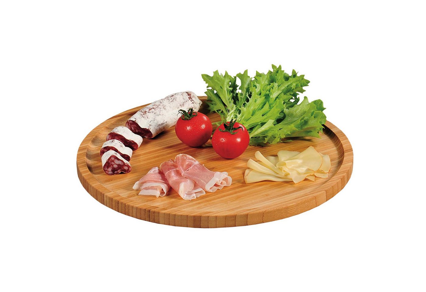 Kesper Pizzateller 5 Stück Pizzateller - Bambus - Ø 32cm, (5 St), hochgezogener Rand – Bild 3 von 5