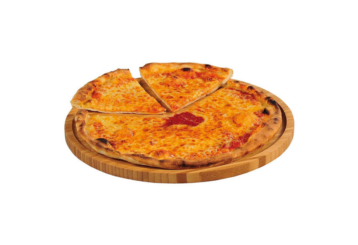 Kesper Pizzateller 5 Stück Pizzateller - Bambus - Ø 32cm, (5 St), hochgezogener Rand – Bild 4 von 5