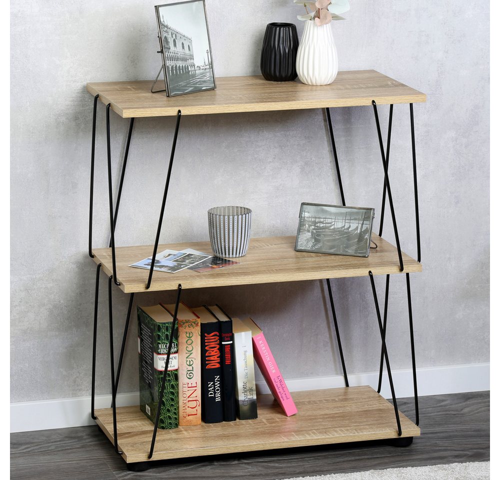 KESPER® Regal mit 3 Ablageflächen, sonoma Eiche, FSC zertifiziert, 1-tlg., Stecksystem - kein Werkzeug notwedig – Bild 2 von 4