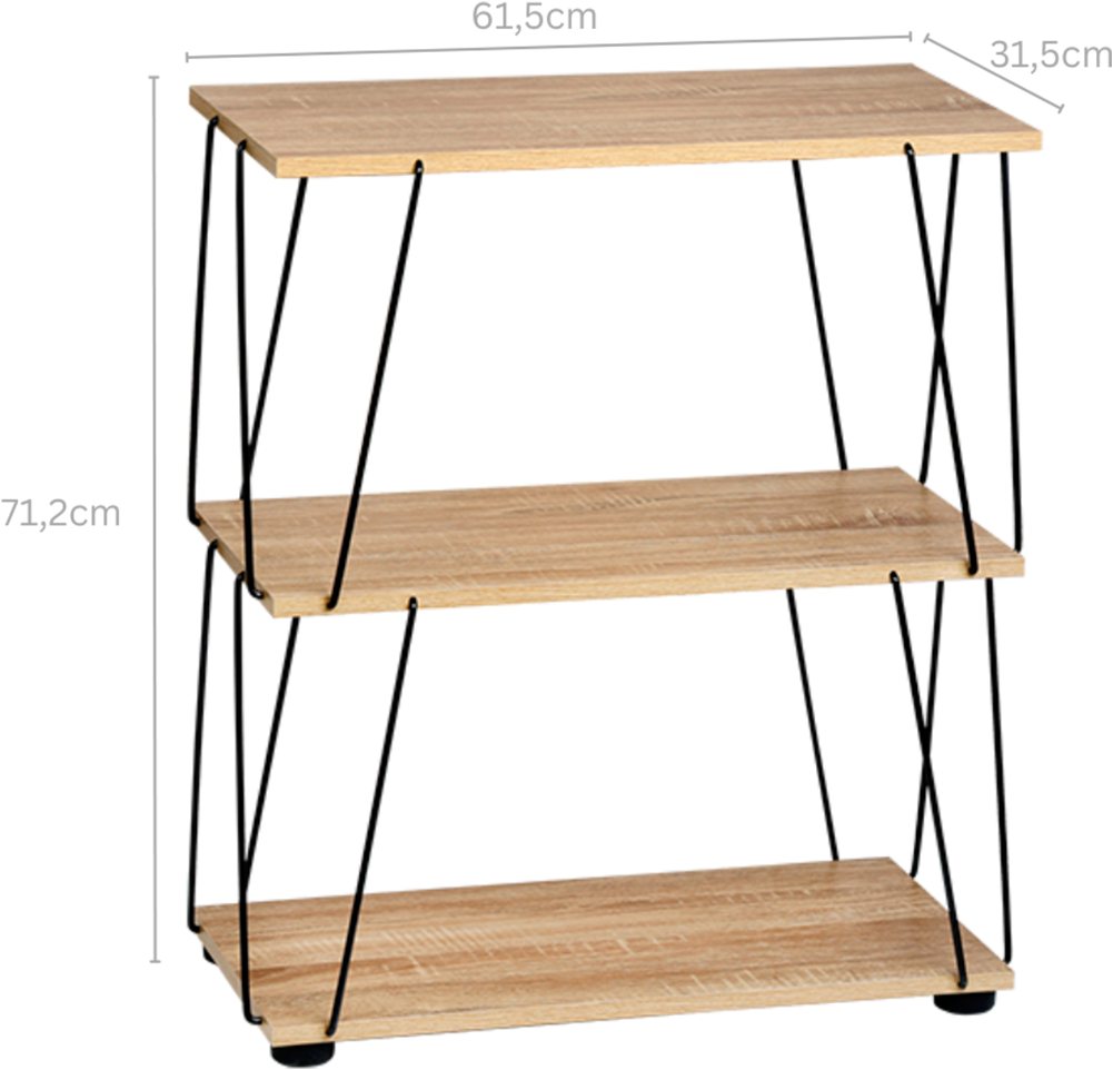 KESPER® Regal mit 3 Ablageflächen, sonoma Eiche, FSC zertifiziert, 1-tlg., Stecksystem - kein Werkzeug notwedig – Bild 4 von 4
