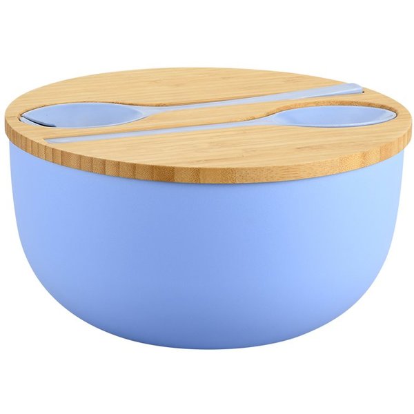 KESPER® Salatschüssel inkl. Salatbesteck, Polypropylen, (Set, 4-tlg), Deckel aus FSC®-zertifiziertem Bambus