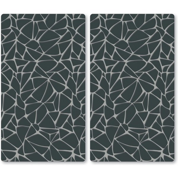 KESPER® Schneide- und Abdeckplatte Herdabdeckplatte, Motiv: Mosaik, ESG-Sicherheitsglas, (Set, 2 tlg), zum Schneiden und Abdecken