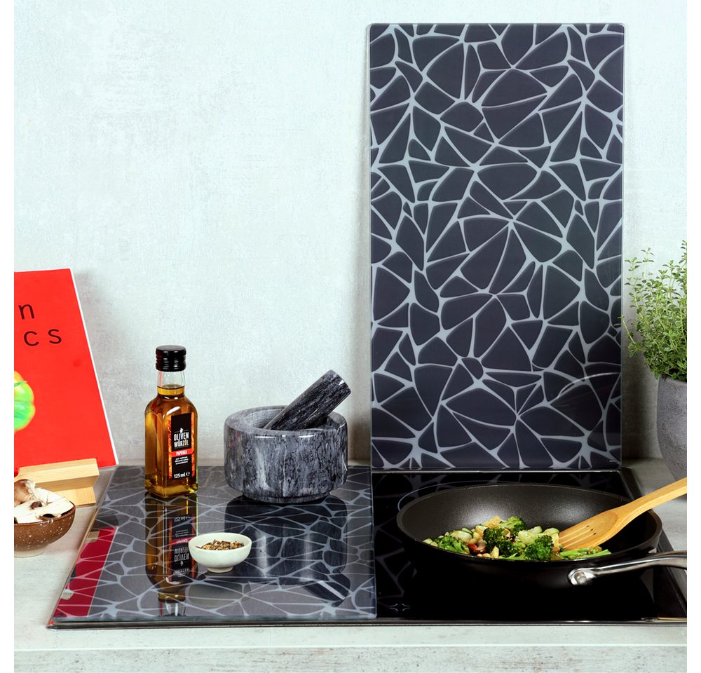 KESPER® Schneide- und Abdeckplatte Herdabdeckplatte, Motiv: Mosaik, ESG-Sicherheitsglas, (Set, 2 tlg), zum Schneiden und Abdecken – Bild 2 von 5