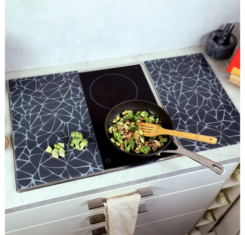 KESPER® Schneide- und Abdeckplatte Herdabdeckplatte, Motiv: Mosaik, ESG-Sicherheitsglas, (Set, 2 tlg), zum Schneiden und Abdecken – Bild 3 von 5