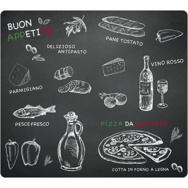 KESPER® Schneide- und Abdeckplatte Herdabdeckplatte, Motiv: Ristorante, ESG-Sicherheitsglas, (1 tlg), zum Schneiden und Abdecken