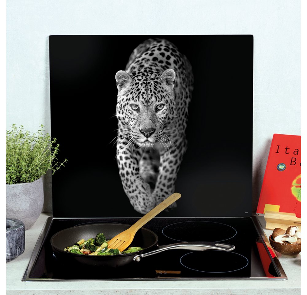 KESPER® Schneide- und Abdeckplatte Multi-Glasschneideplatte, Leopard, ESG-Sicherheitsglas, (1 tlg), 6 rutschhemmende Gummifüße, aus gehärtetem Sicherheitsglas – Bild 2 von 3