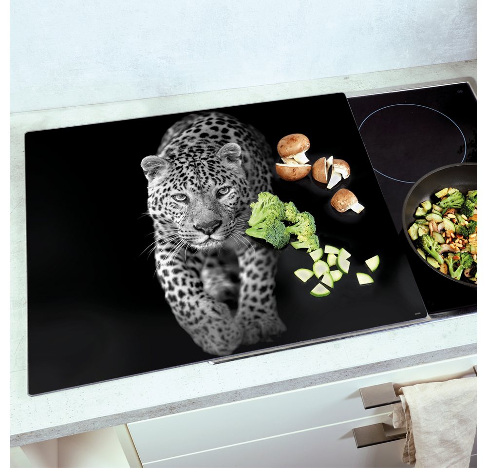 KESPER® Schneide- und Abdeckplatte Multi-Glasschneideplatte, Leopard, ESG-Sicherheitsglas, (1 tlg), 6 rutschhemmende Gummifüße, aus gehärtetem Sicherheitsglas – Bild 3 von 3