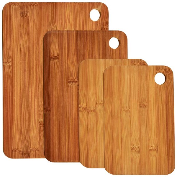 KESPER® Schneidebrett, Bambus, (Set, 4-St), aus FSC®-zertifiziertem dunklen Bambus