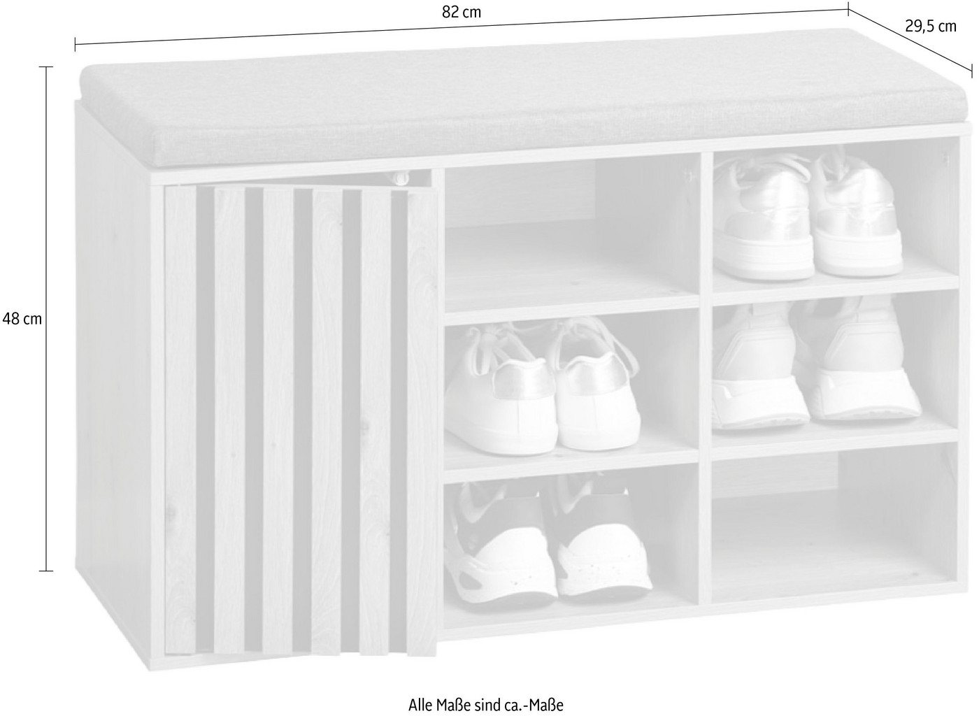 KESPER® Schuhbank Schuhschrank mit Sitzkissen, grifflos, Sitzkissen abnehmbar und waschbar – Bild 4 von 4