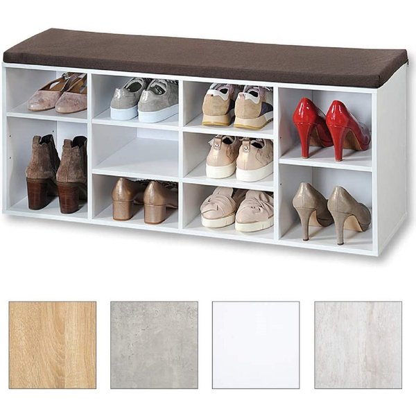 Kesper Schuhschrank Schuhschrank mit Sitzkissen, modern & funktional, B 103,5 x H 48 x L 29,5 cm, ideal für Flur & Eingangsbereich