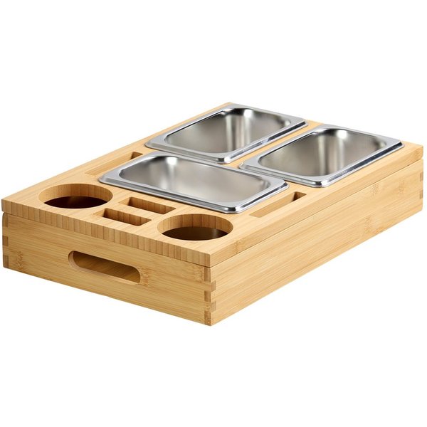 KESPER® Servierbrett Couchbar, Bambus, FSC, Bambus, (1-St), mit entnehmbaren Metallschalen