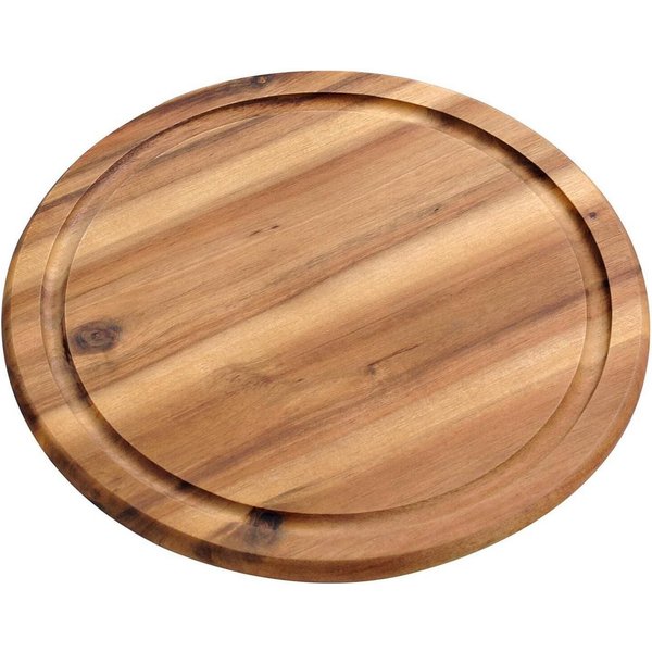 KESPER® Teller Vesperteller/Fleischteller mit Saftrille Akazie Ø25cm, Natur, (1 St)