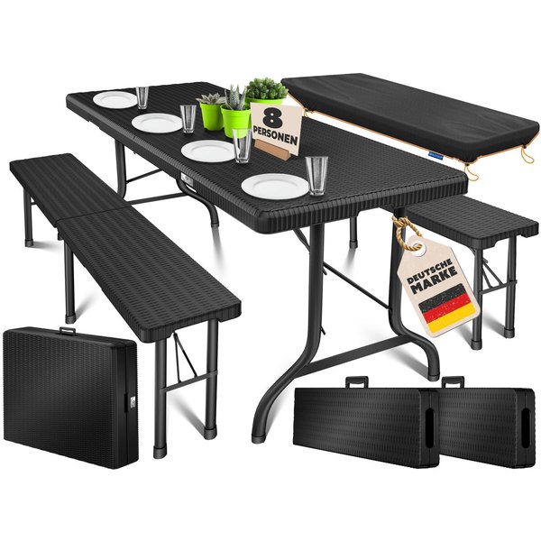 KESSER Bierzeltgarnitur, klappbar Festzeltgarnitur 3-teiliges Set mit Biertisch & 2x Bierbank