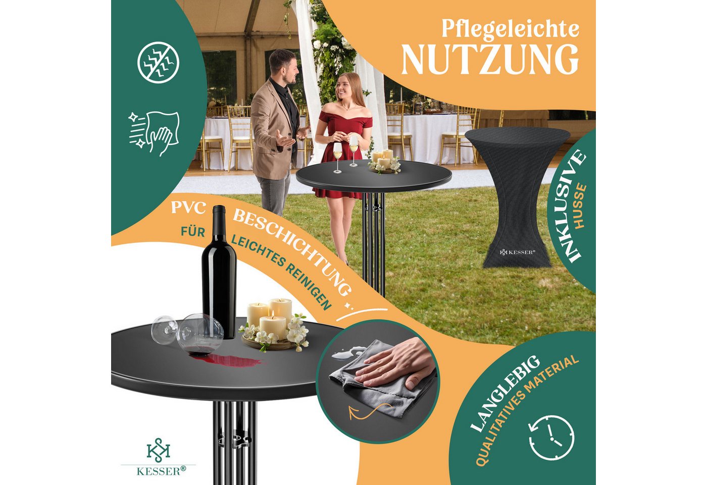 KESSER Bistrotisch (2-St), Gastro Stehtisch klappbar Gastronomie Bistrotisch rund – Bild 3 von 5