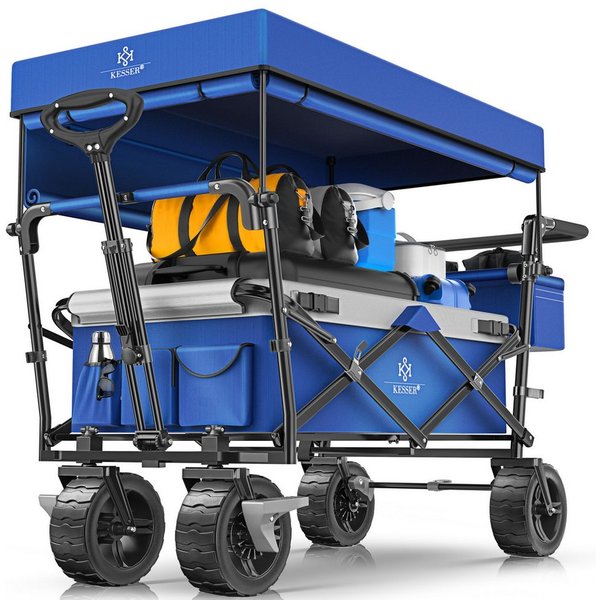 KESSER Bollerwagen, Bollerwagen faltbar GT9000 mit Dach Handwagen Transportwagen