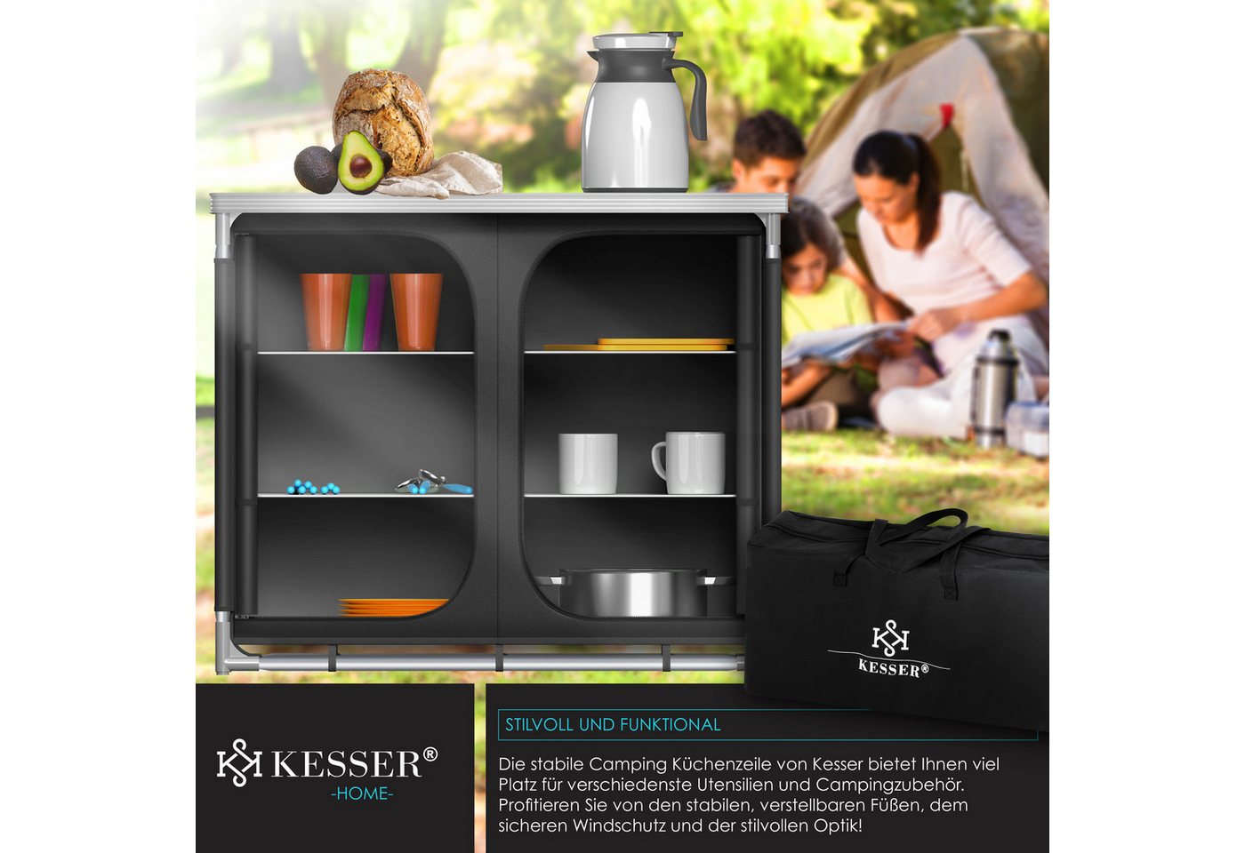 KESSER Campingschrank Campingschrank, Campingküche mit Aluminiumgestell – Bild 3 von 5