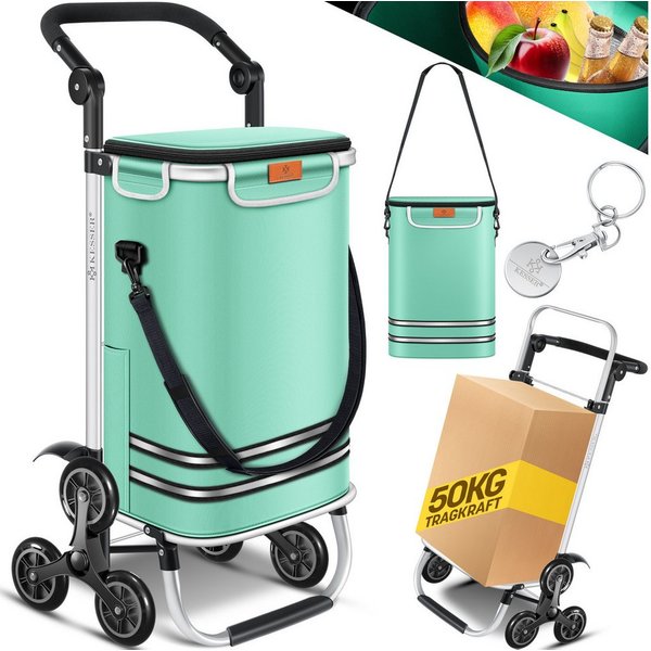 KESSER Einkaufstrolley, Einkaufstrolley mit Kühlfach ideal für Stufen belastbar bis 50kg