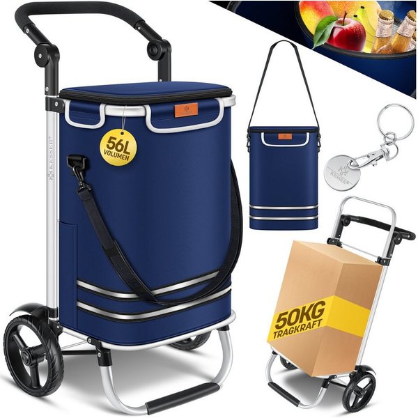 KESSER Einkaufstrolley, klappbar mit 56L Kapazität und belastbar bis 50 kg