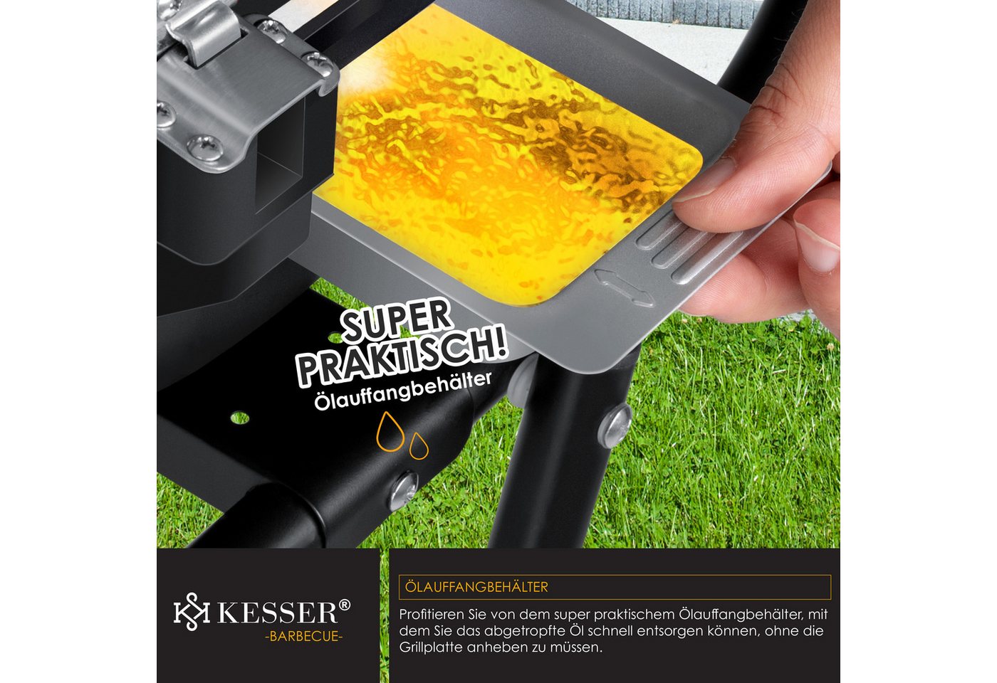 KESSER Elektro-Standgrill, elektrischer Elektrogrill 2in1 Tischgrill Standgrill Deckel – Bild 5 von 5