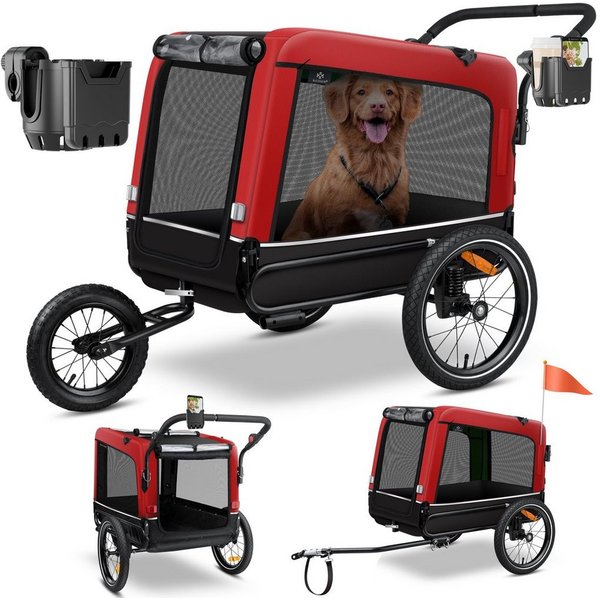KESSER Fahrradhundeanhänger, Hundeanhänger Boxer 3-in-1 Hundebuggy Jogger Fahrradanhänger