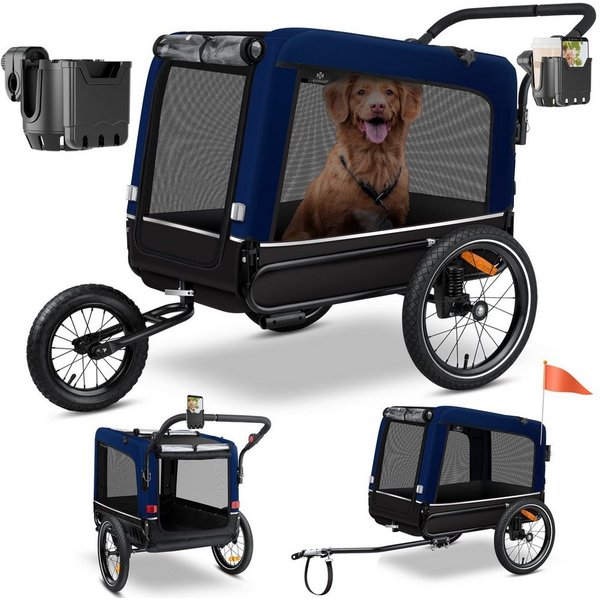 KESSER Fahrradhundeanhänger, Hundeanhänger Boxer 3-in-1 Hundebuggy Jogger Fahrradanhänger