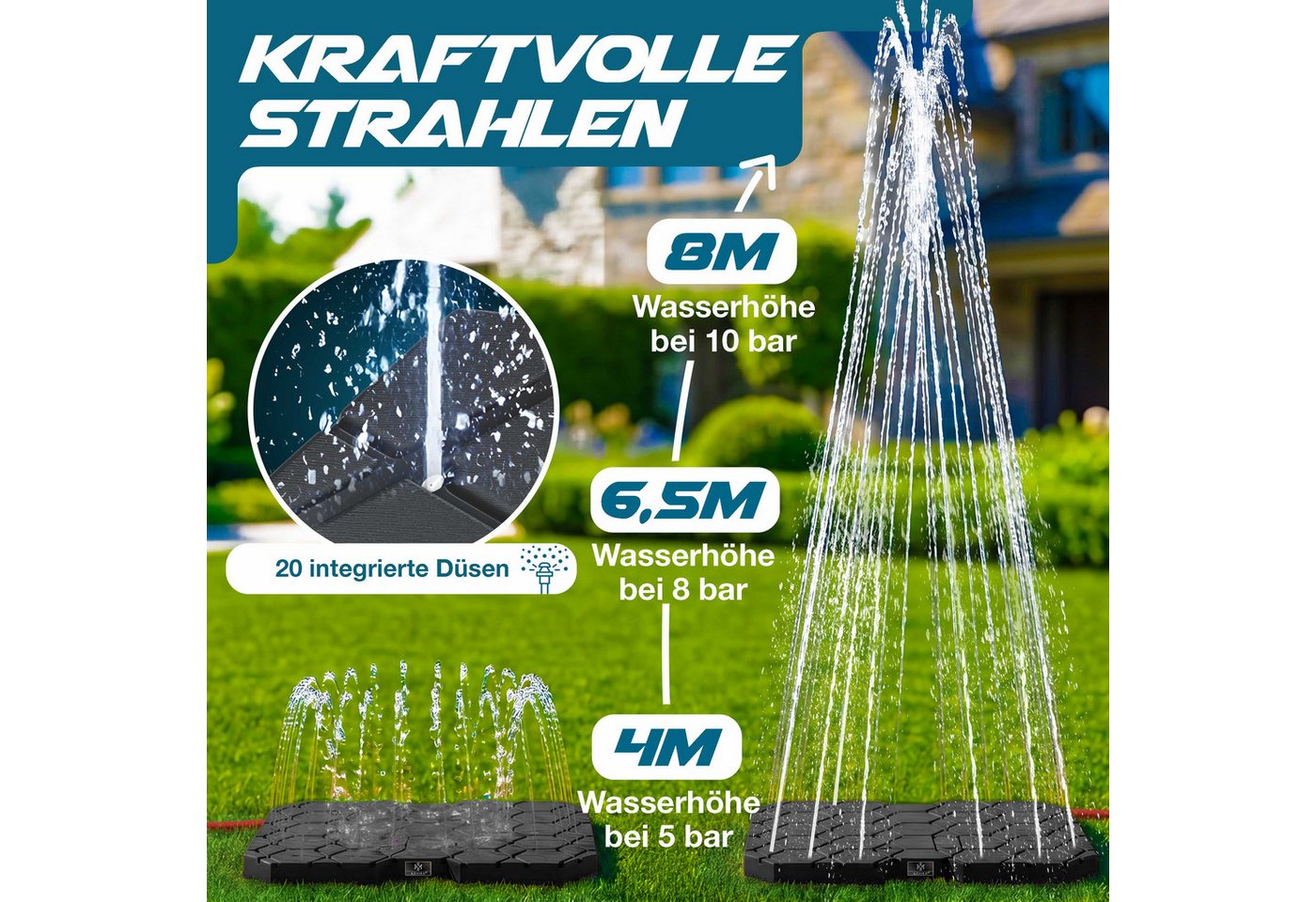 KESSER Gartendusche Bodendusche für alle, Groß, Klein & Vierbeiner, Inklusive Adapter & Montagezubehör – Bild 5 von 5