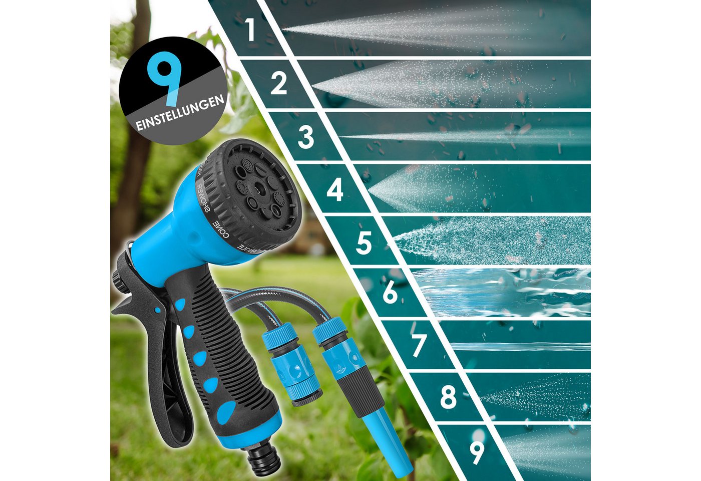 KESSER Gartenschlauch, Schlauchaufroller Automatik mit 2-Wege-Verteiler & Wandhalterung – Bild 4 von 5