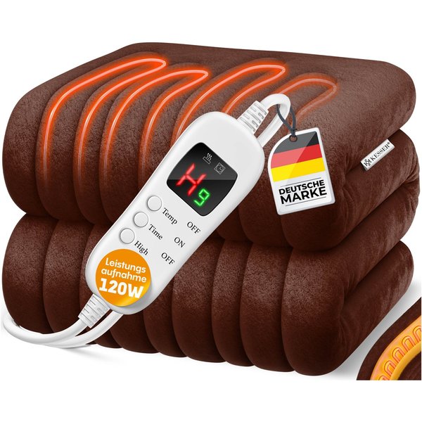KESSER Heizdecke, aus Plüsch Kuscheldecke, GS geprüft elektrische Wärmedecke waschbar