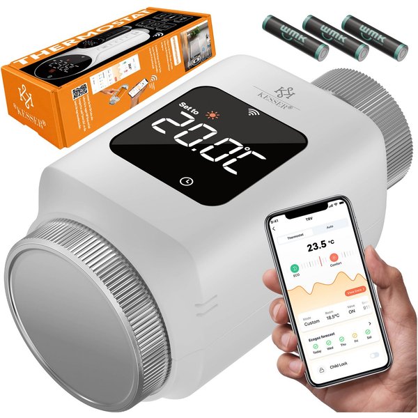KESSER Heizkörperthermostat, Heizungsregler Smart Home Heizungssteuerung mit WLAN & APP Steuerung