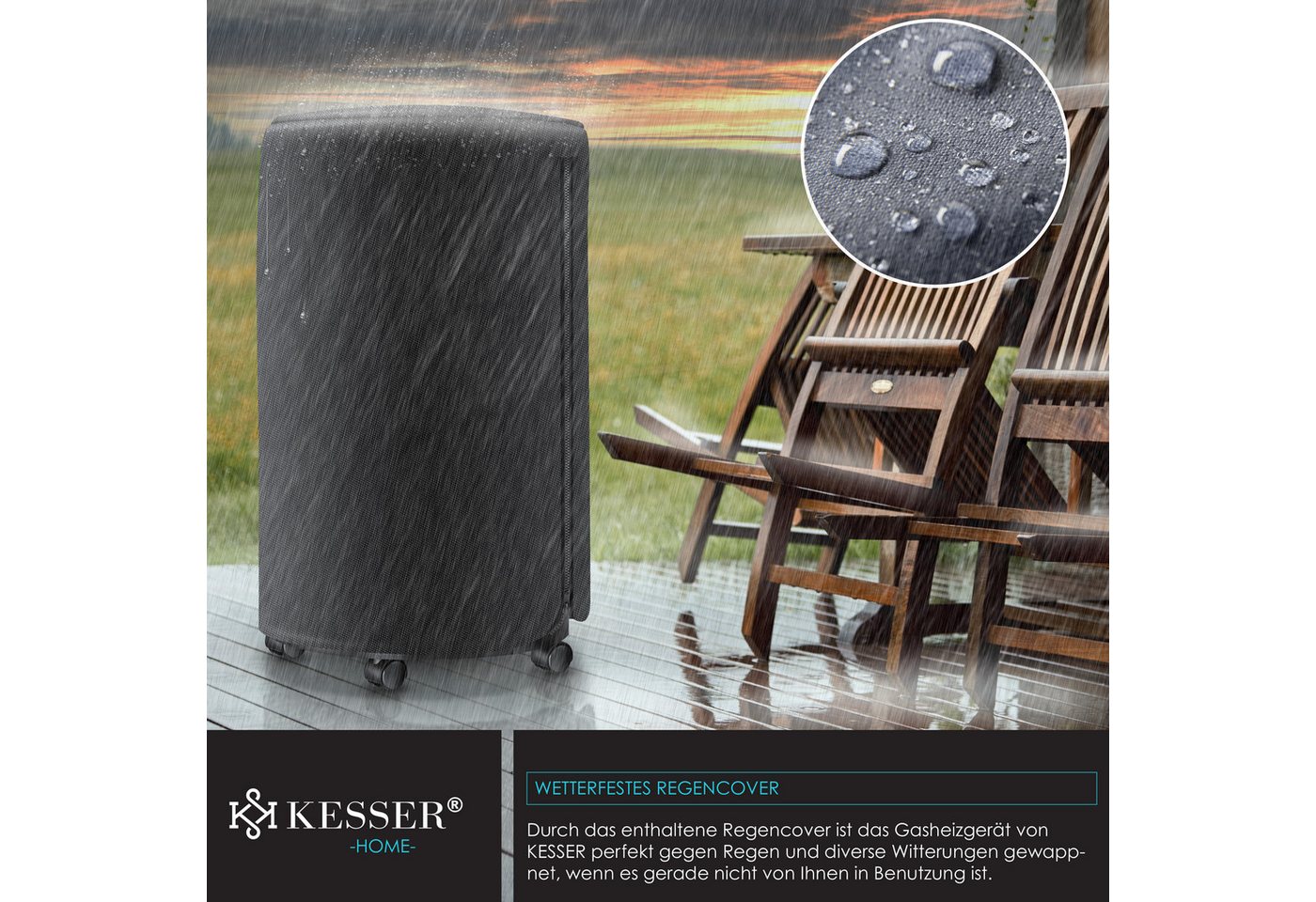 KESSER Heizstrahler, 4200 W, Gasheizer Keramik Gas Heizer 4200 Watt Heizstrahler + Gasdruckregler – Bild 4 von 5