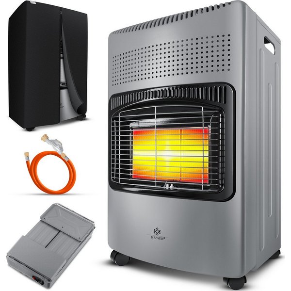 KESSER Heizstrahler, 4200 W, 4200W Keramik Gasheizer Heizstrahler inkl. Gasdruckregler Gasschlauch
