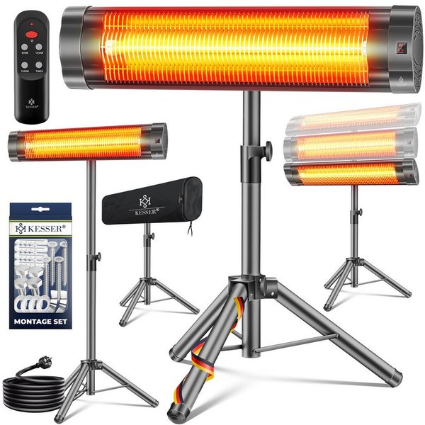 KESSER Infrarotstrahler, 2500 W, Infrarotstrahler Heizstrahler Terrassenstrahler 2500W