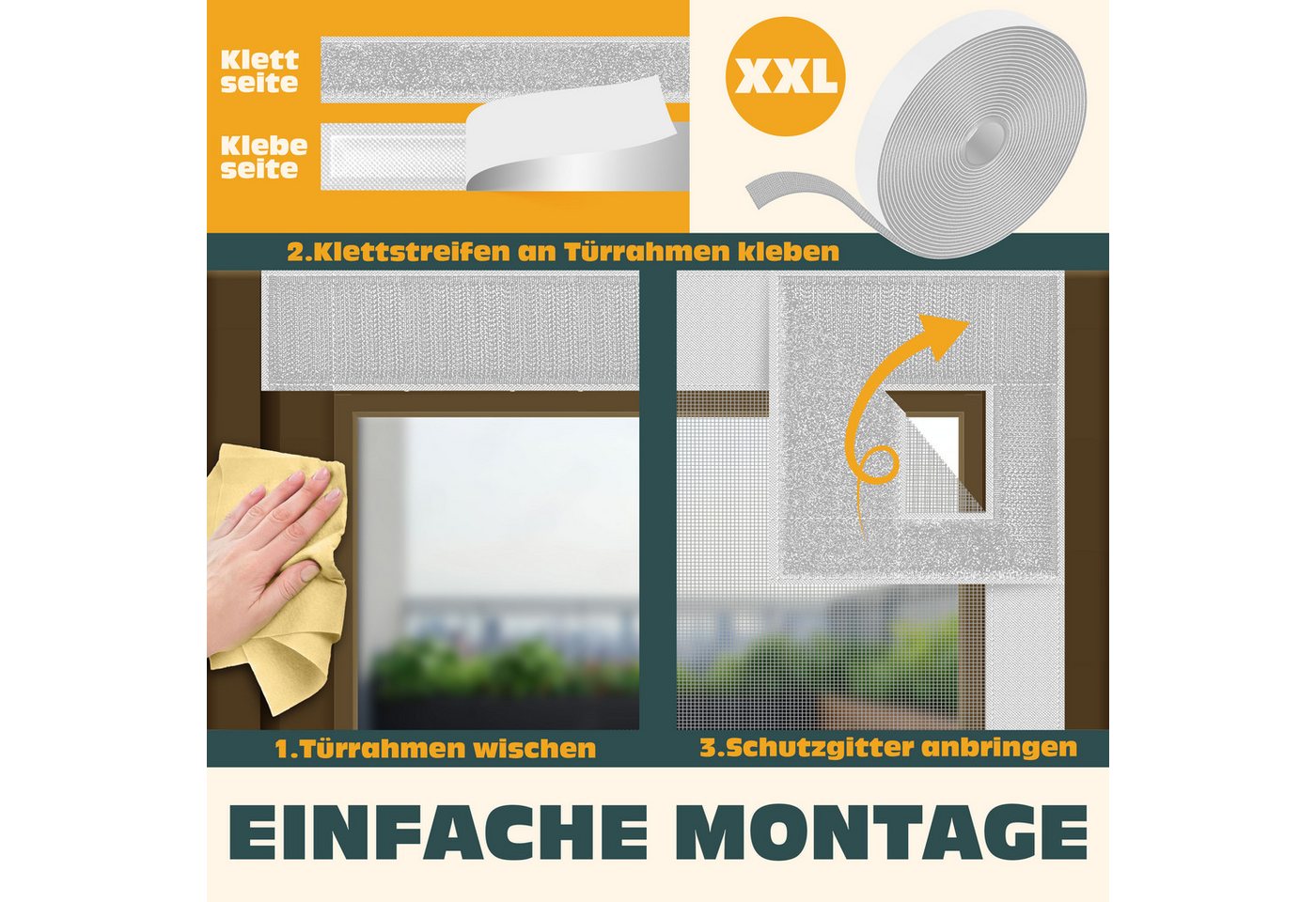 KESSER Insektenschutzplissee, Magnet Fliegengitter Tür Insektenschutz Magnetvorhang – Bild 4 von 5