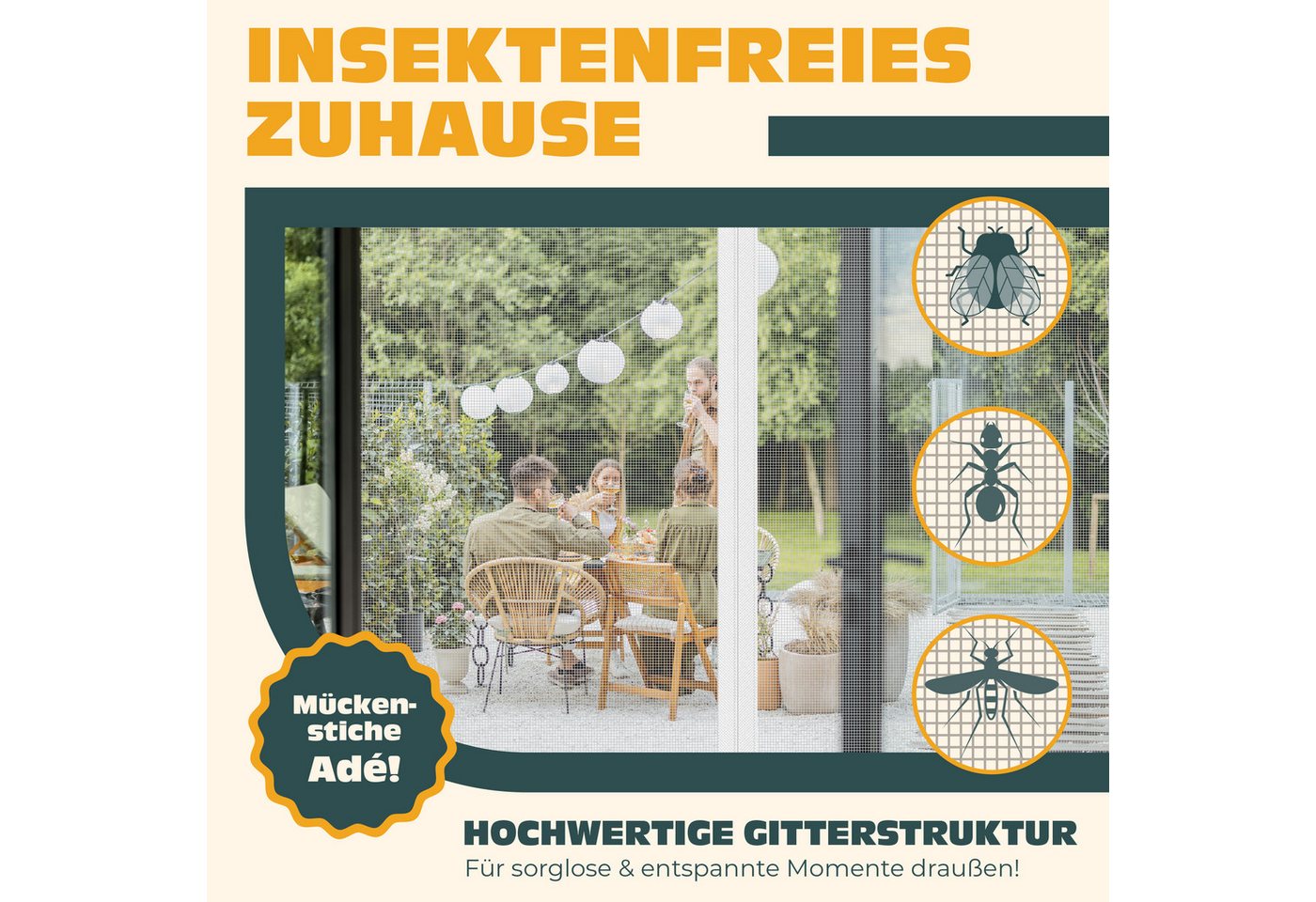 KESSER Insektenschutzplissee, Magnet Fliegengitter Tür Insektenschutz Magnetvorhang – Bild 5 von 5