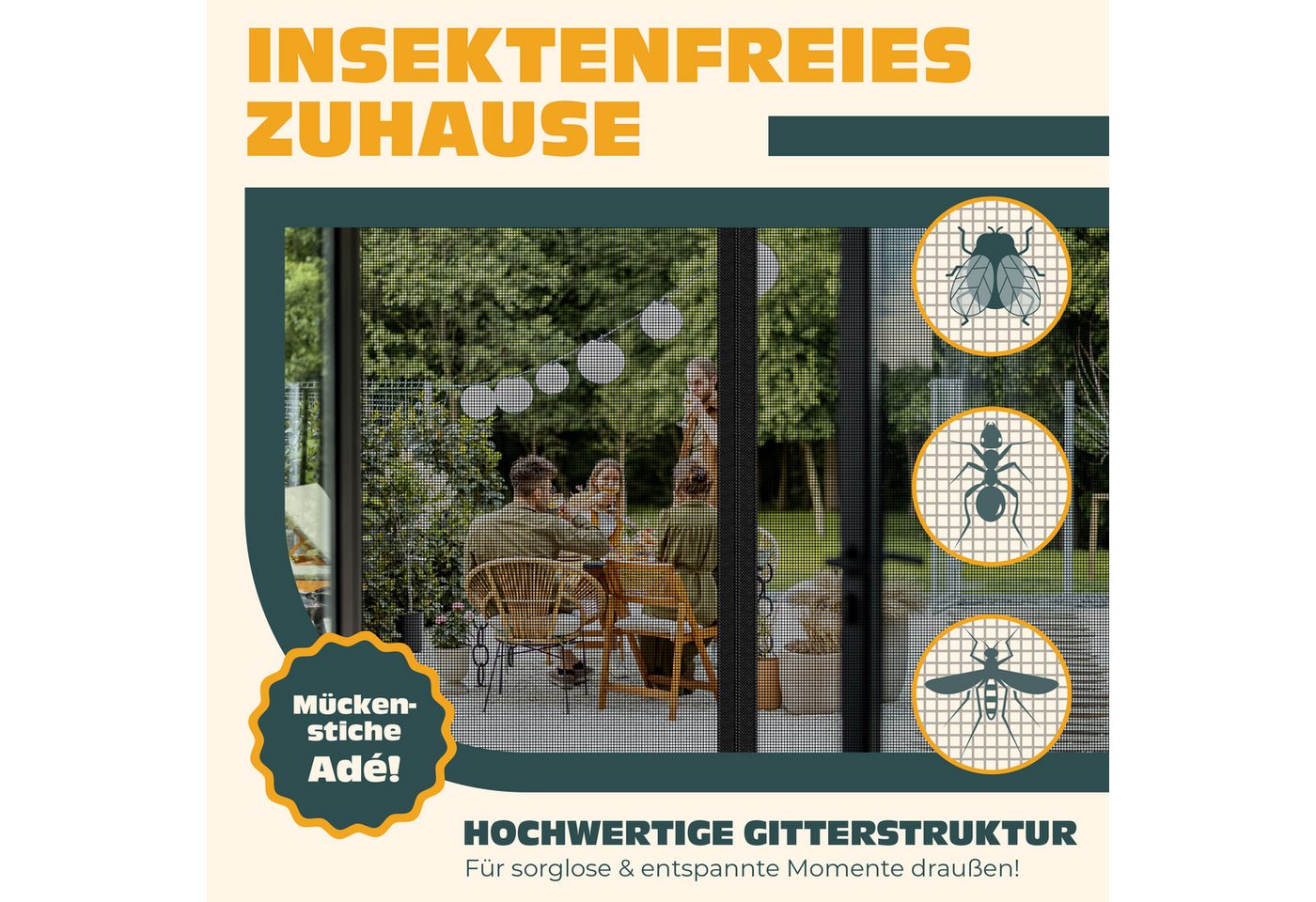 KESSER Insektenschutzplissee, Magnet Fliegengitter Tür Insektenschutz Magnetvorhang – Bild 5 von 5
