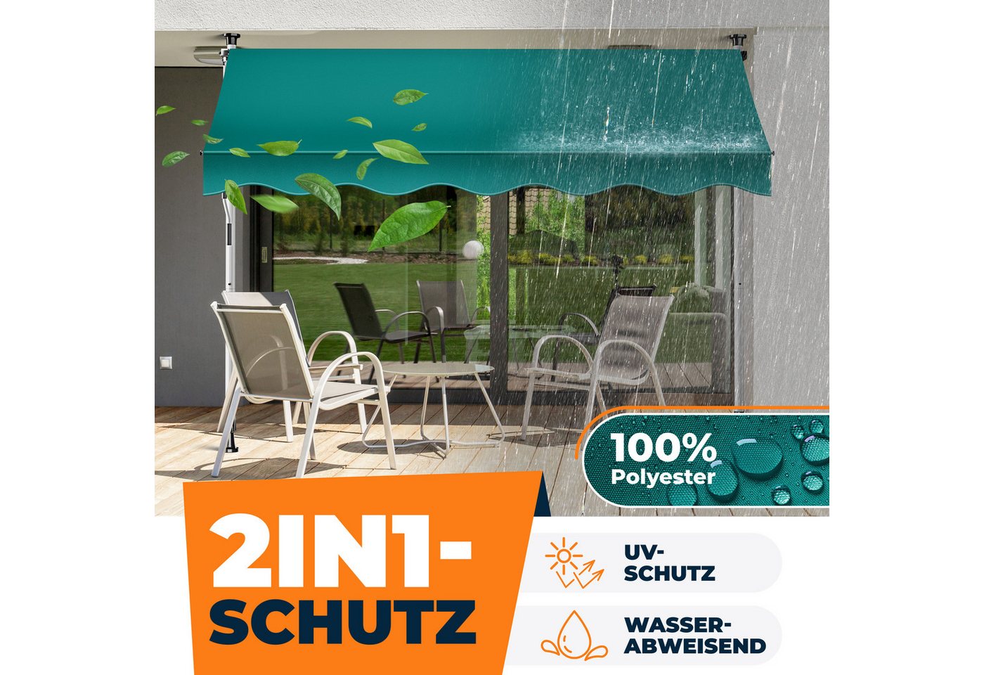 KESSER Klemmmarkise UV-beständig, höhenverstellbar und wasserabweisend – Bild 4 von 5