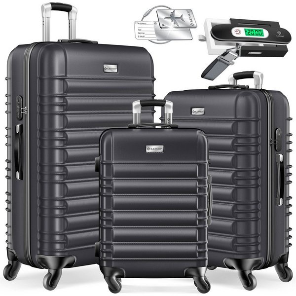 KESSER Kofferset, 4 Rollen, 3tlg. Hartschalenkofferset Hartschalenkoffer Reisekoffer Set