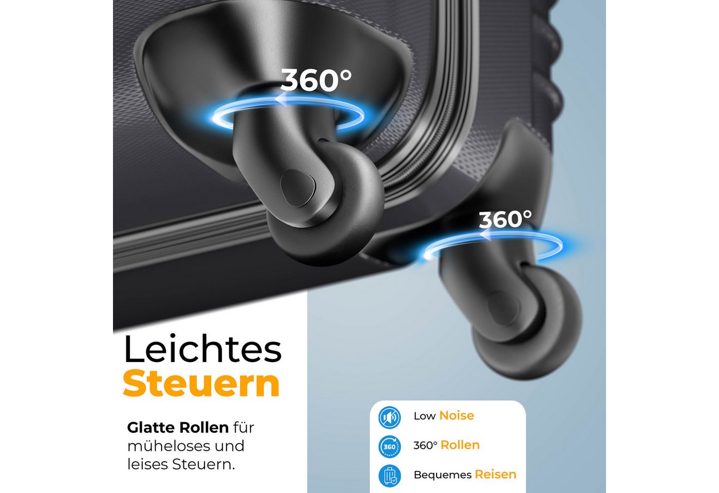 KESSER Kofferset, 4 Rollen, 3tlg. Hartschalenkofferset Hartschalenkoffer Reisekoffer Set – Bild 4 von 5