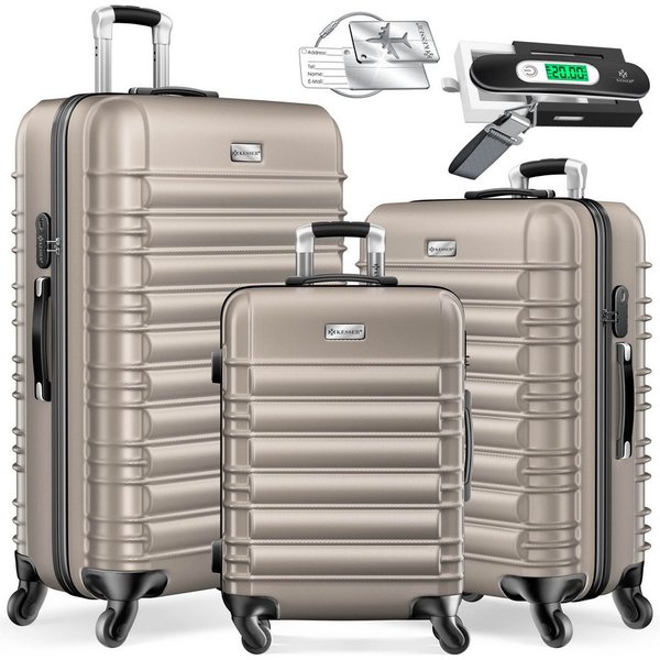 KESSER Kofferset, 4 Rollen, 3tlg. Hartschalenkofferset Hartschalenkoffer Reisekoffer Set