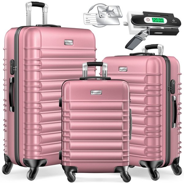 KESSER Kofferset, 4 Rollen, 3tlg. Hartschalenkofferset Hartschalenkoffer Reisekoffer Set